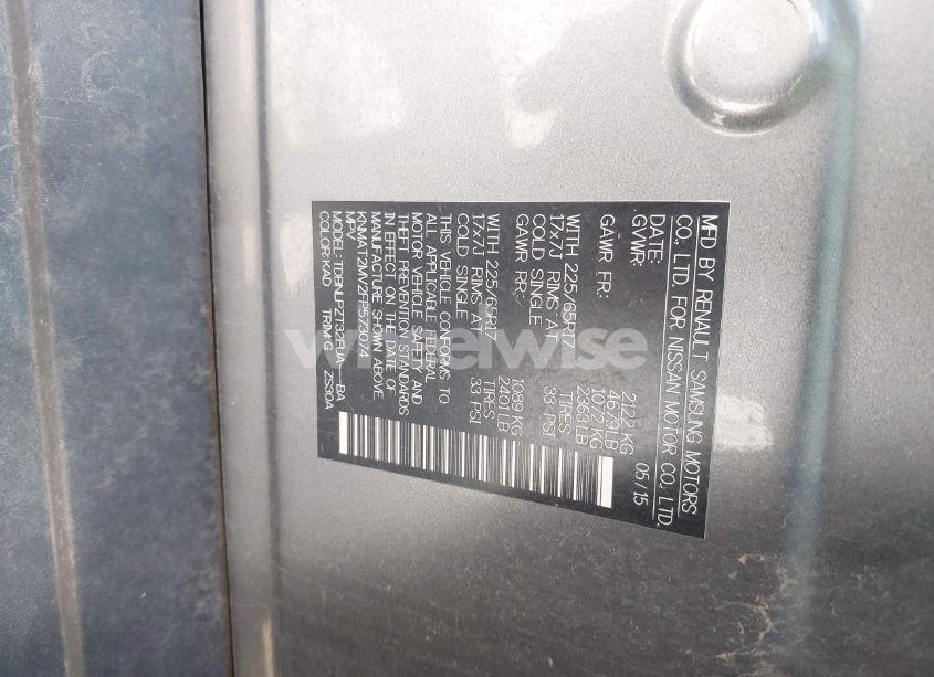 Photo 9 of 2015 Nissan Rogue S (VIN KNMAT2MV2FP573074)