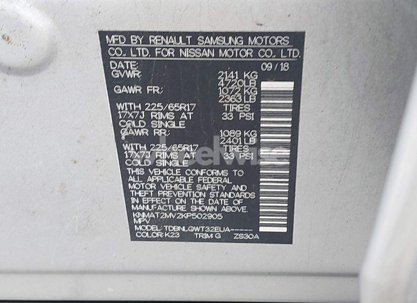 Photo 9 of 2019 Nissan Rogue SV (VIN KNMAT2MV2KP502905)