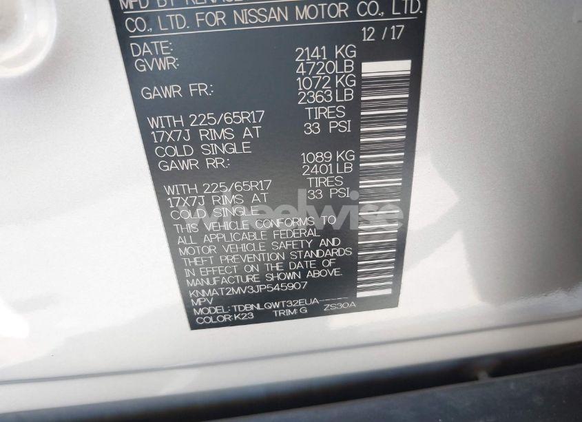 Photo 9 of 2018 Nissan Rogue SV (VIN KNMAT2MV3JP545907)