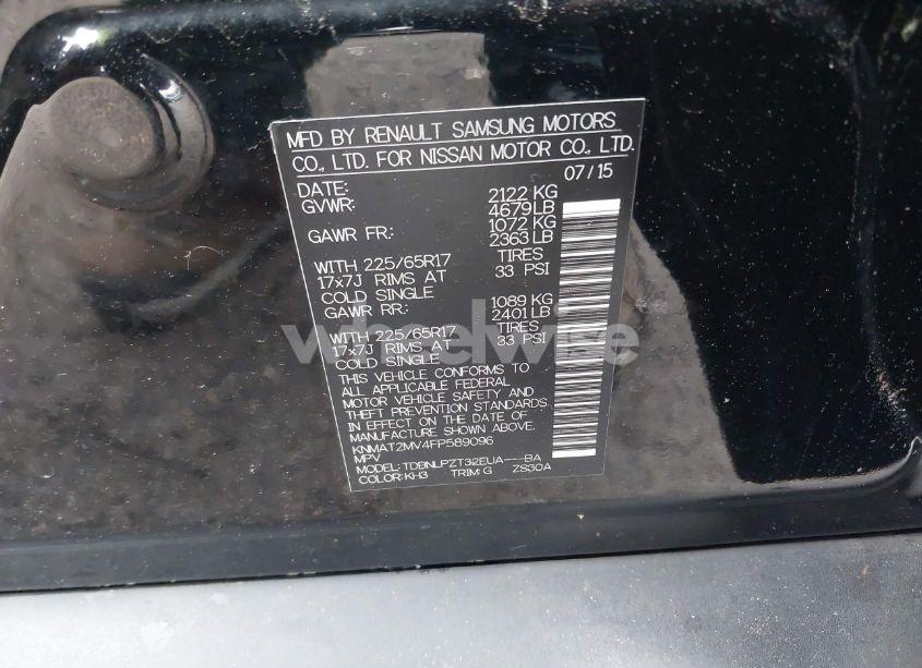 Photo 9 of 2015 Nissan Rogue S (VIN KNMAT2MV4FP589096)