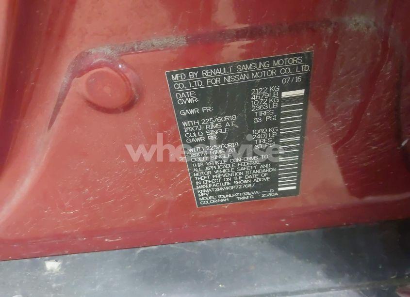 Photo 9 of 2016 Nissan Rogue SL (VIN KNMAT2MV4GP727687)