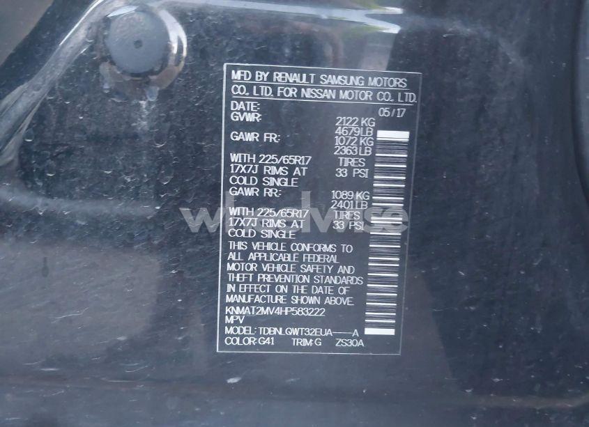 Photo 9 of 2017 Nissan Rogue SV (VIN KNMAT2MV4HP583222)