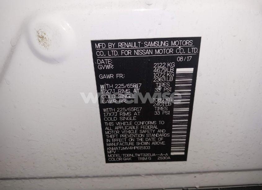 Photo 9 of 2017 Nissan Rogue SV (VIN KNMAT2MV4HP615103)