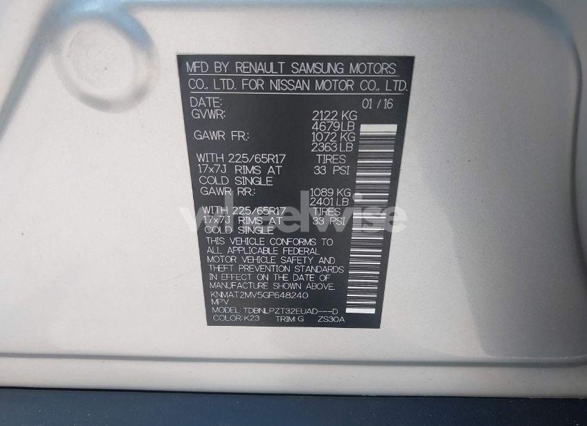 Photo 9 of 2016 Nissan Rogue S (VIN KNMAT2MV5GP648240)
