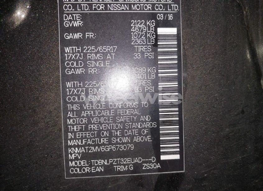 Photo 9 of 2016 Nissan Rogue S (VIN KNMAT2MV6GP673079)