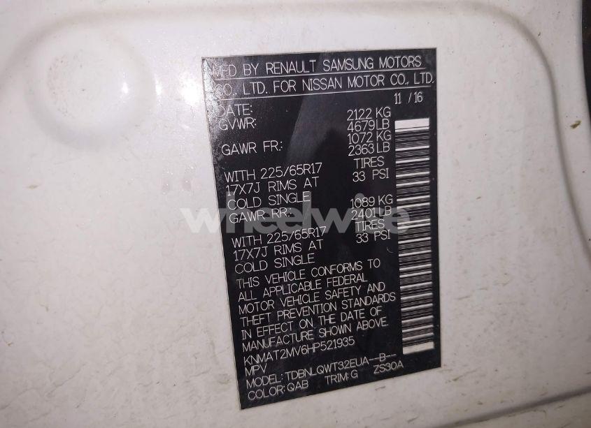 Photo 9 of 2017 Nissan Rogue SV (VIN KNMAT2MV6HP521935)