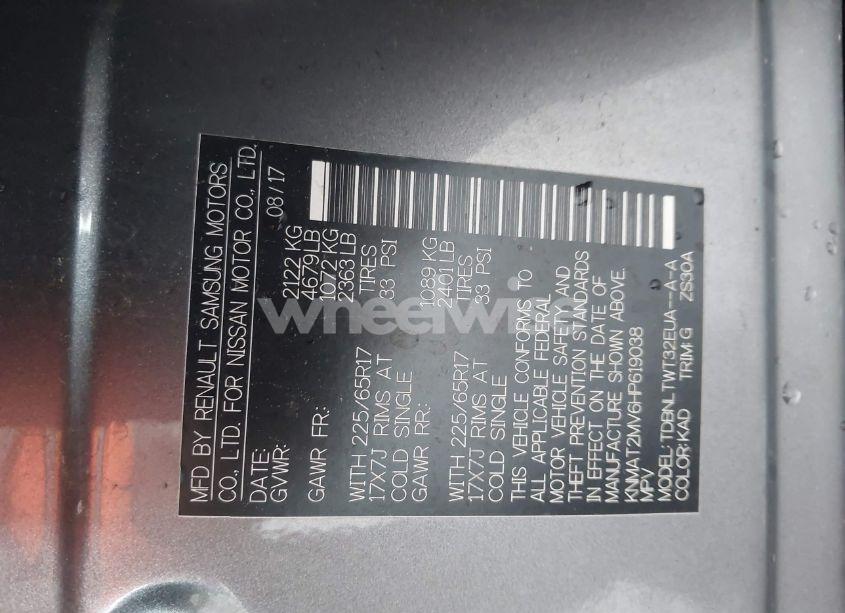 Photo 9 of 2017 Nissan Rogue SV (VIN KNMAT2MV6HP619038)