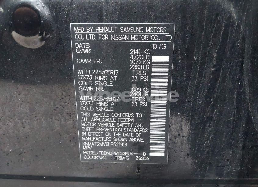 Photo 9 of 2020 Nissan Rogue S INTELLIGENT AWD (VIN KNMAT2MV6LP521913)