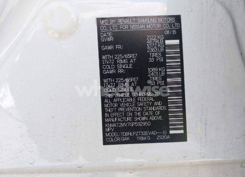 Photo 9 of 2016 Nissan Rogue S (VIN KNMAT2MV7GP592950)