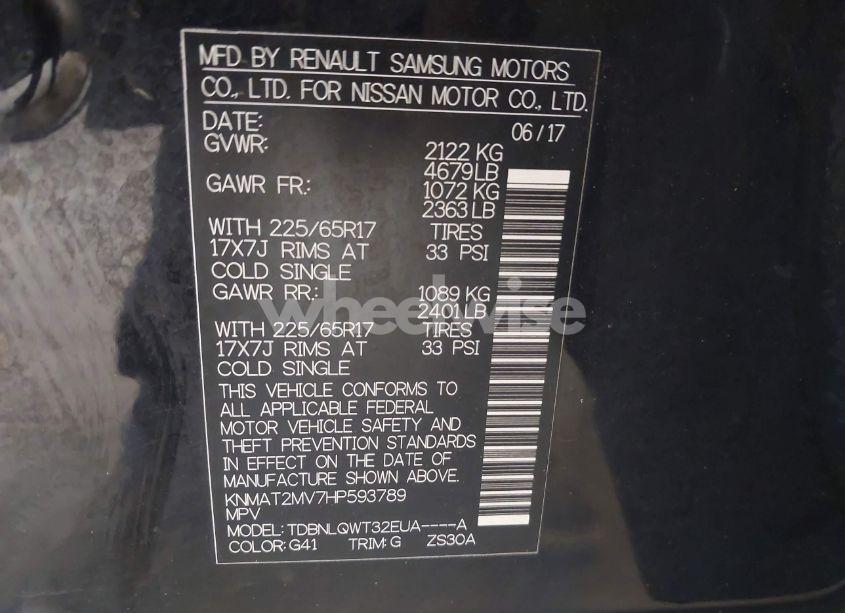 Photo 9 of 2017 Nissan Rogue SV (VIN KNMAT2MV7HP593789)