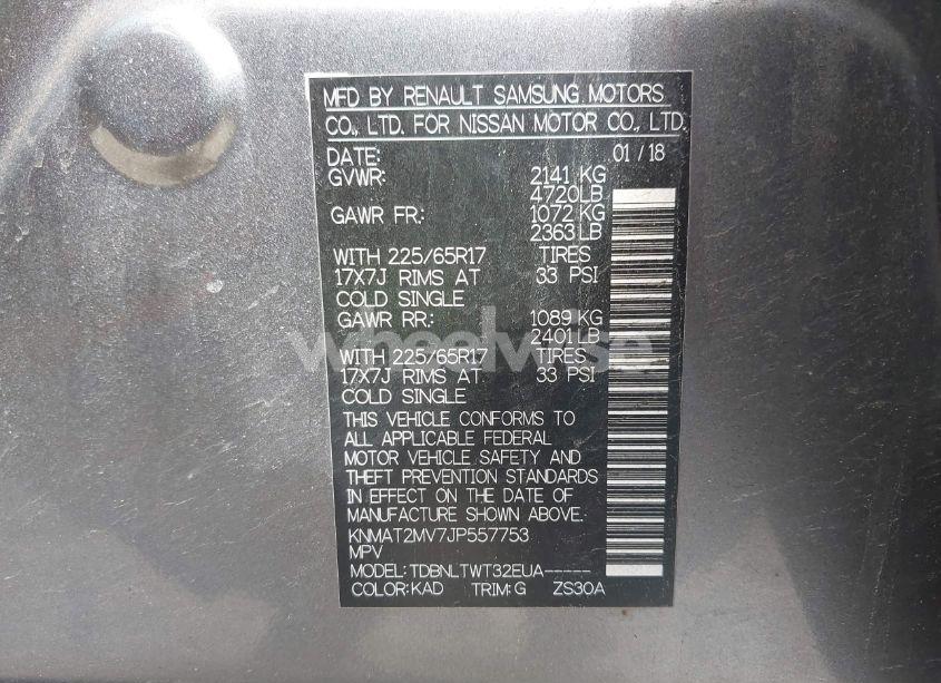 Photo 9 of 2018 Nissan Rogue SV (VIN KNMAT2MV7JP557753)