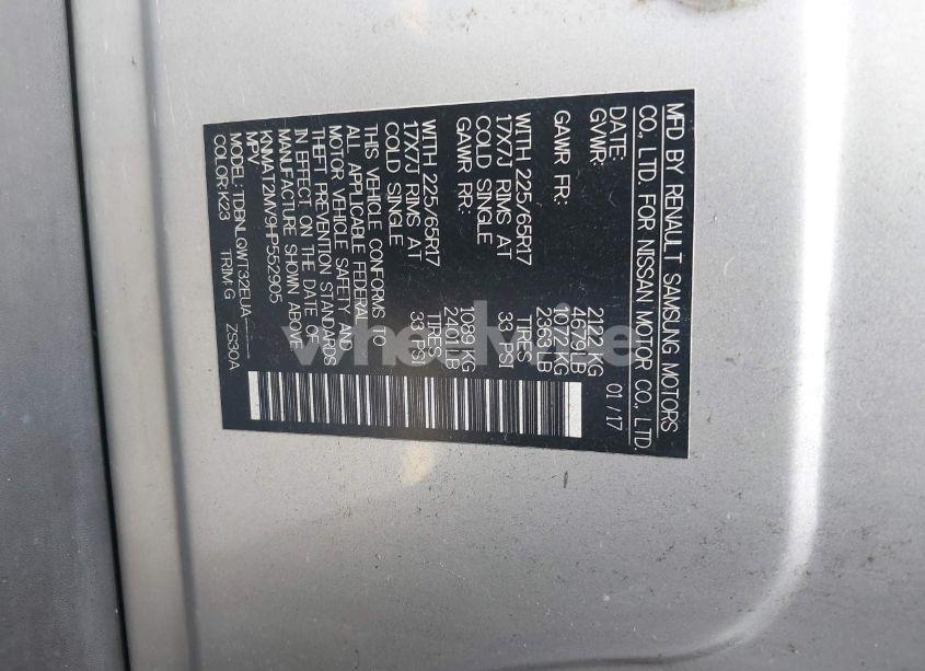 Photo 9 of 2017 Nissan Rogue SV (VIN KNMAT2MV9HP552905)