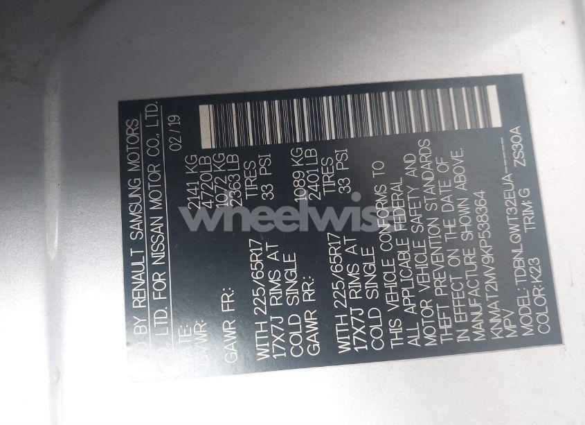 Photo 9 of 2019 Nissan Rogue SV (VIN KNMAT2MV9KP538364)