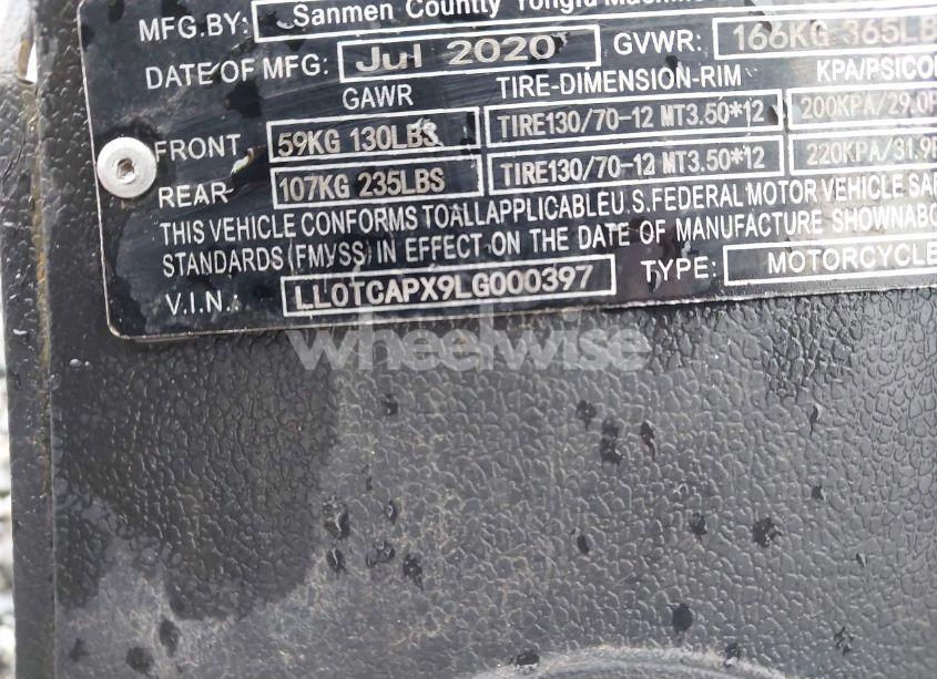 Photo 10 of 2020 Sanmen Bahama VIP SCOOTER (VIN LL0TCAPX9LG000397)