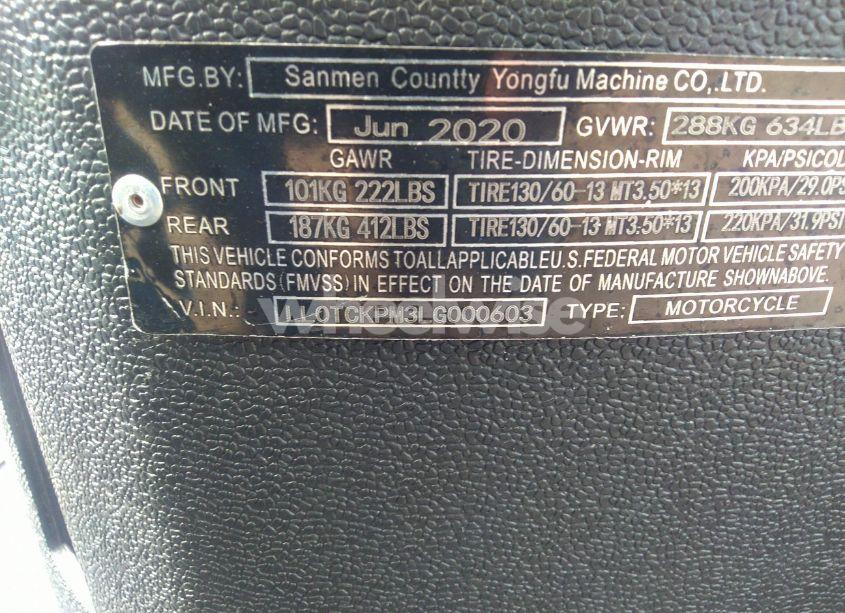 Photo 10 of 2020 Yongfu Yn50qt N/A (VIN LL0TCKPM3LG000603)