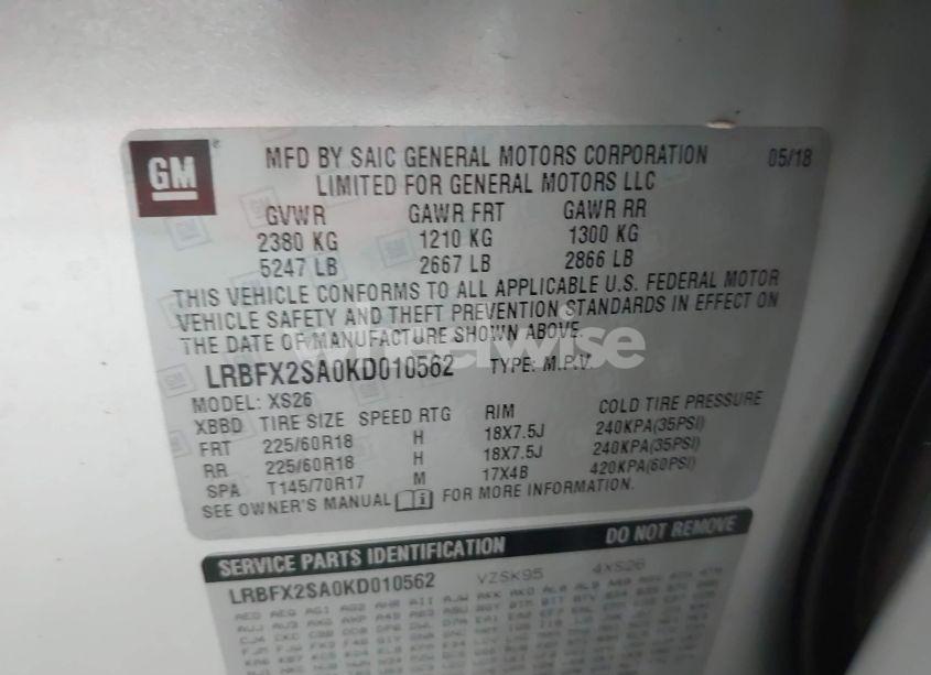 Photo 9 of 2019 Buick Envision AWD ESSENCE (VIN LRBFX2SA0KD010562)