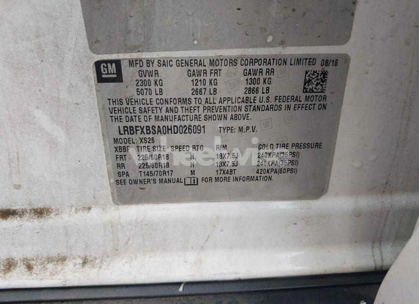 Photo 9 of 2017 Buick Envision ESSENCE (VIN LRBFXBSA0HD026091)