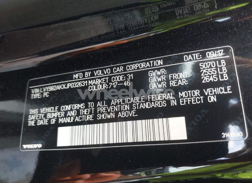 Photo 9 of 2018 Volvo S90 T5 MOMENTUM (VIN LVY982AKXJP032631)