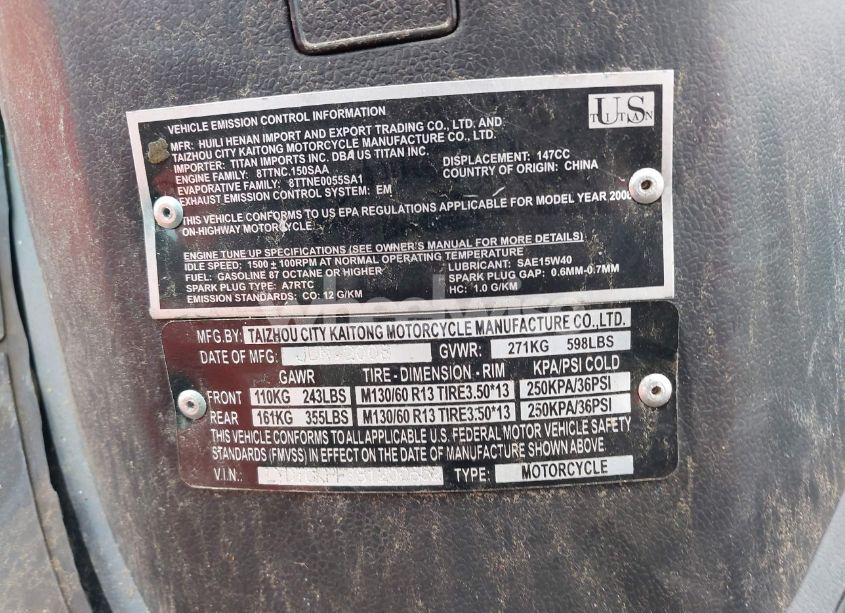 Photo 10 of 2008 Yiben Md150t N/A (VIN LYDPCKPF781200652)