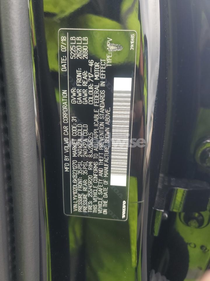 Photo 13 of 2019 VOLVO XC60 T5 INSCRIPTION (VIN LYV102DL6KB231270)