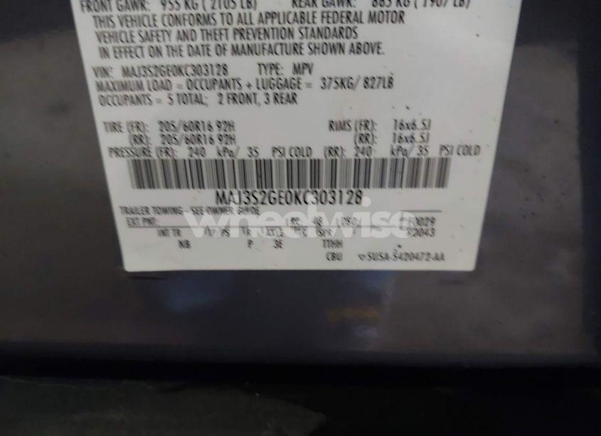 Photo 9 of 2019 Ford Ecosport SE (VIN MAJ3S2GE0KC303128)