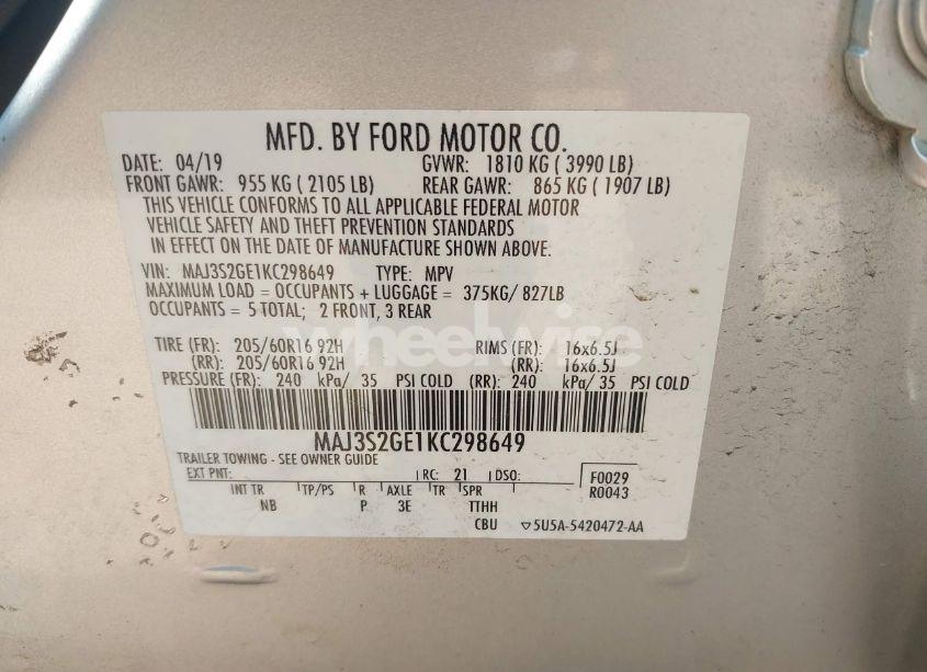 Photo 9 of 2019 Ford Ecosport SE (VIN MAJ3S2GE1KC298649)