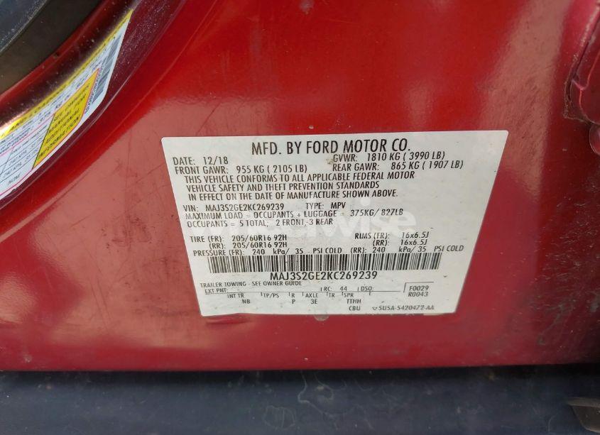 Photo 9 of 2019 Ford Ecosport SE (VIN MAJ3S2GE2KC269239)