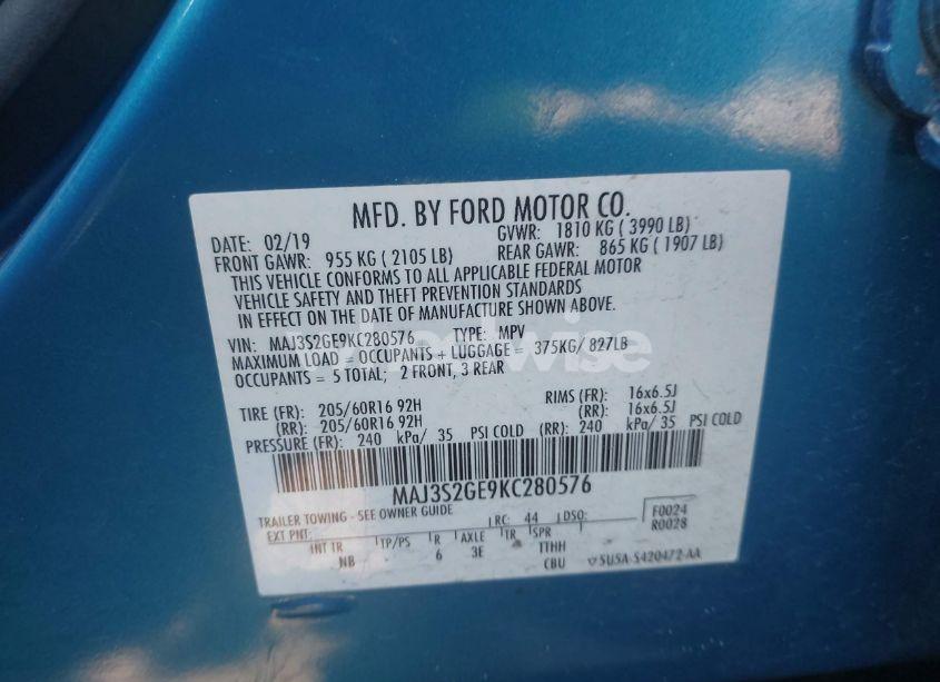 Photo 9 of 2019 Ford Ecosport SE (VIN MAJ3S2GE9KC280576)