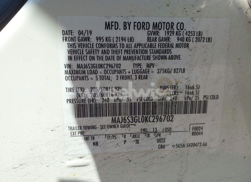 Photo 9 of 2019 Ford Ecosport SE (VIN MAJ6S3GL0KC296702)