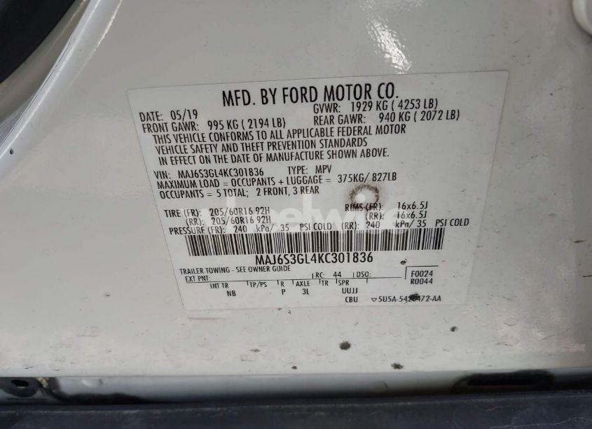 Photo 9 of 2019 Ford Ecosport SE (VIN MAJ6S3GL4KC301836)