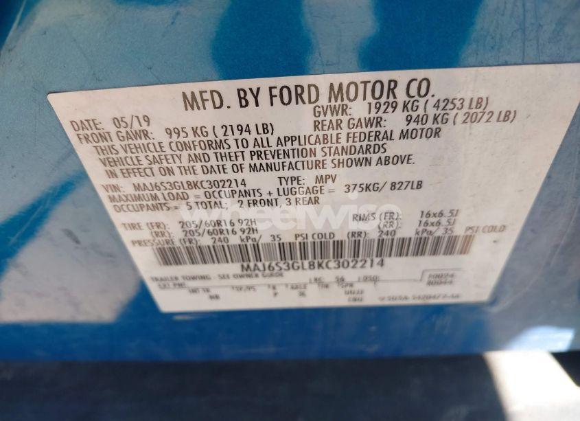 Photo 9 of 2019 Ford Ecosport SE (VIN MAJ6S3GL8KC302214)