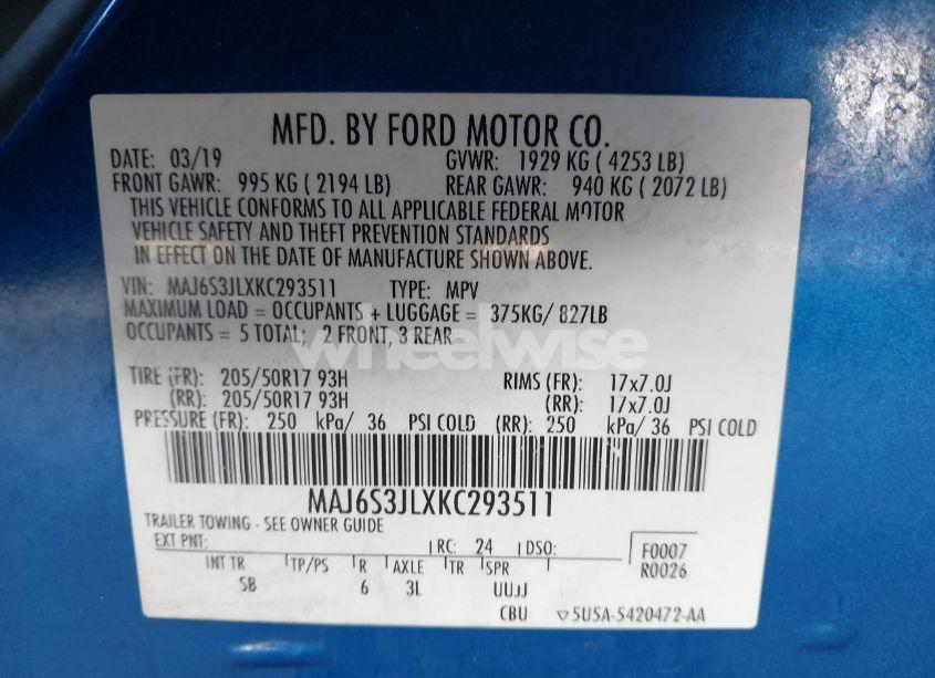 Photo 9 of 2019 Ford Ecosport SES (VIN MAJ6S3JLXKC293511)