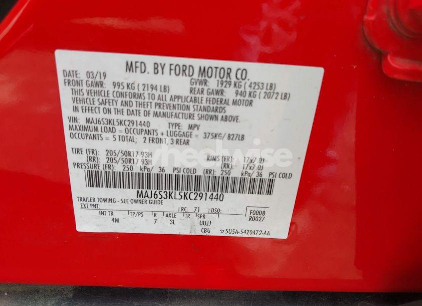 Photo 9 of 2019 Ford Ecosport TITANIUM (VIN MAJ6S3KL5KC291440)