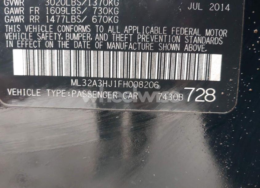 Photo 9 of 2015 Mitsubishi Mirage DE/RF (VIN ML32A3HJ1FH008206)