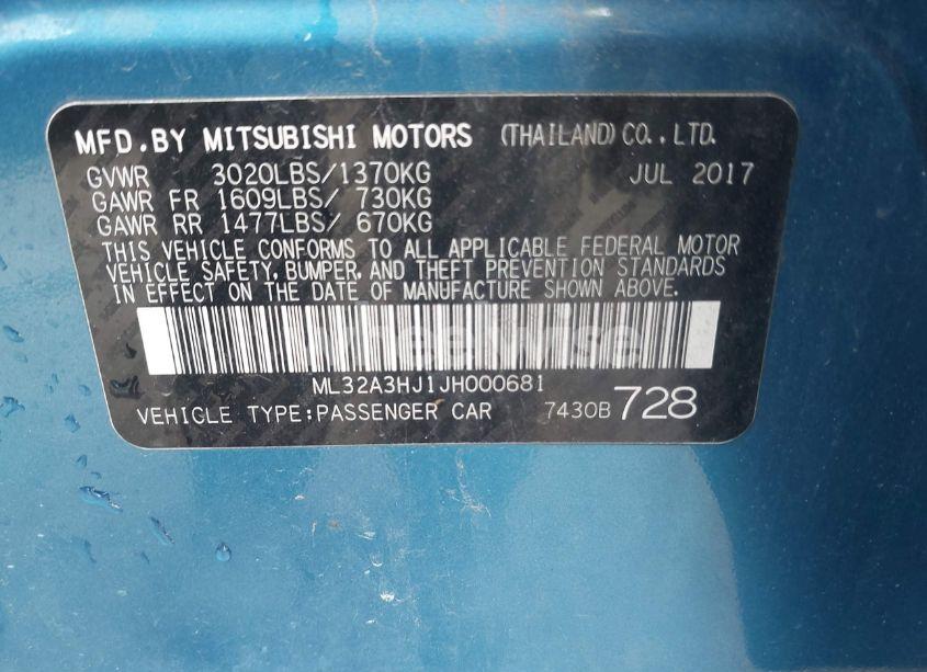 Photo 9 of 2018 Mitsubishi Mirage ES (VIN ML32A3HJ1JH000681)