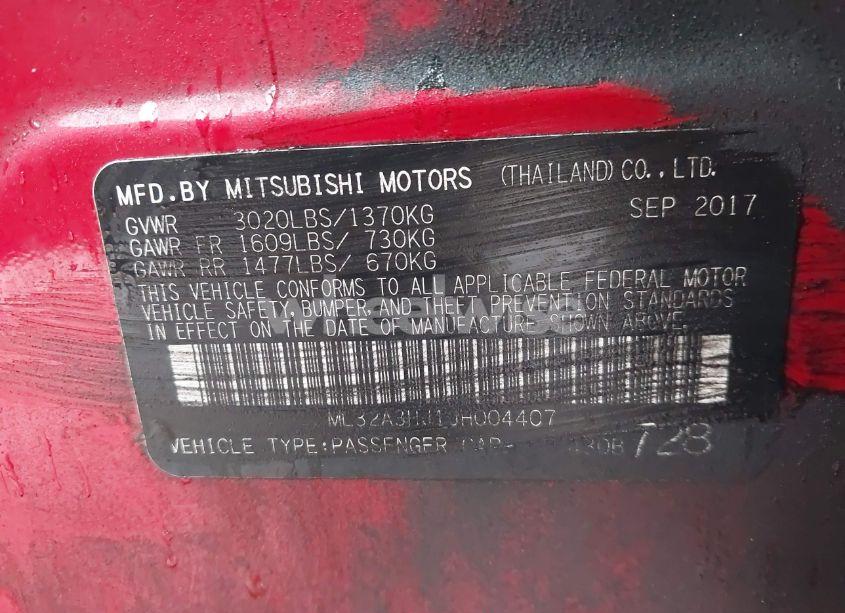 Photo 9 of 2018 Mitsubishi Mirage ES (VIN ML32A3HJ1JH004407)