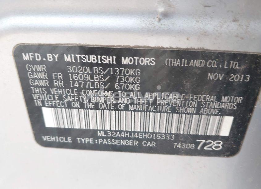 Photo 9 of 2014 Mitsubishi Mirage ES (VIN ML32A4HJ4EH015333)