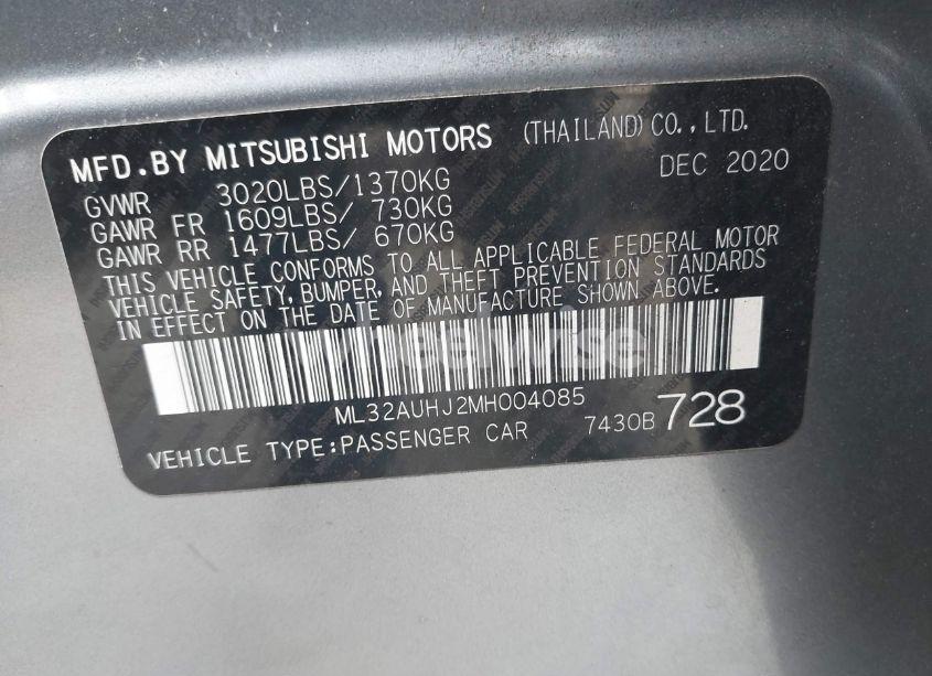 Photo 9 of 2021 Mitsubishi Mirage CARBONITE EDITION/ES/LE (VIN ML32AUHJ2MH004085)