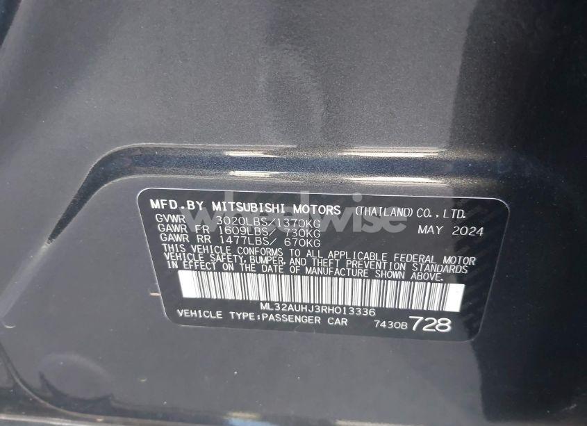 Photo 9 of 2024 Mitsubishi Mirage ES/LE (VIN ML32AUHJ3RH013336)