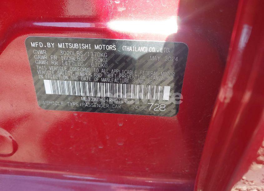 Photo 9 of 2024 Mitsubishi Mirage ES/LE (VIN ML32AUHJ4RH012728)
