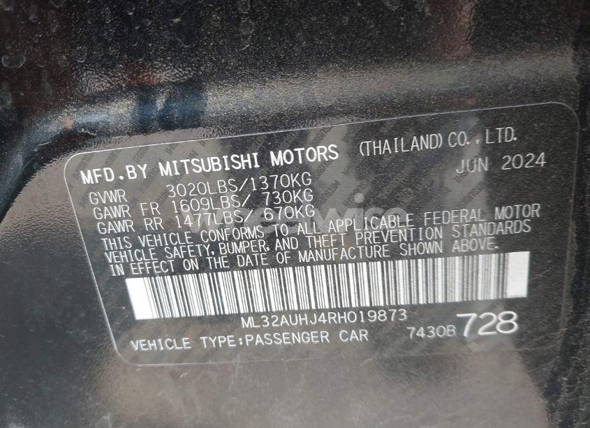 Photo 9 of 2024 Mitsubishi Mirage ES/LE (VIN ML32AUHJ4RH019873)