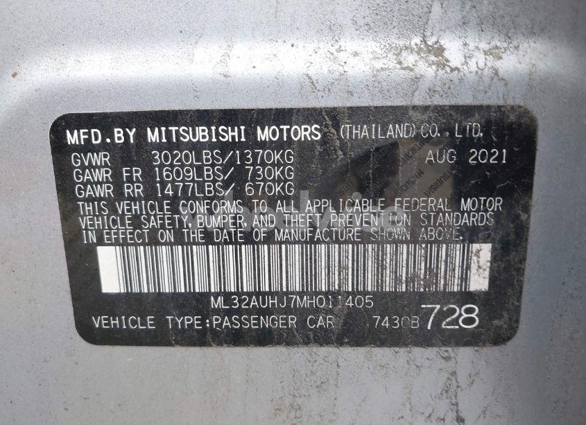 Photo 9 of 2021 Mitsubishi Mirage CARBONITE EDITION/ES/LE (VIN ML32AUHJ7MH011405)