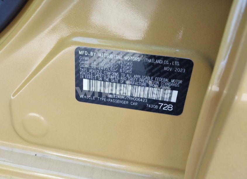 Photo 9 of 2024 Mitsubishi Mirage ES/LE (VIN ML32AUHJ7RH006423)