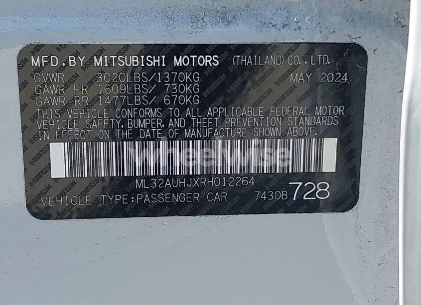 Photo 9 of 2024 Mitsubishi Mirage ES/LE (VIN ML32AUHJXRH012264)