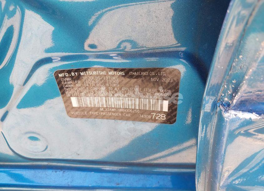 Photo 9 of 2024 Mitsubishi Mirage BLACK EDITION (VIN ML32AWHJ9RH006256)