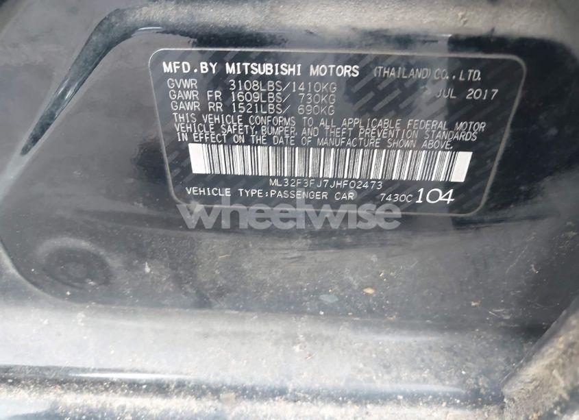 Photo 9 of 2018 Mitsubishi Mirage G4 ES (VIN ML32F3FJ7JHF02473)