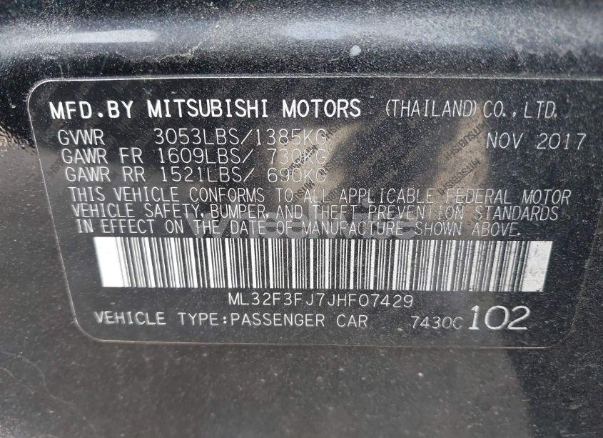 Photo 9 of 2018 Mitsubishi Mirage G4 ES (VIN ML32F3FJ7JHF07429)