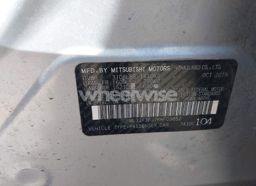 Photo 9 of 2019 Mitsubishi Mirage G4 ES (VIN ML32F3FJ7KHF03852)