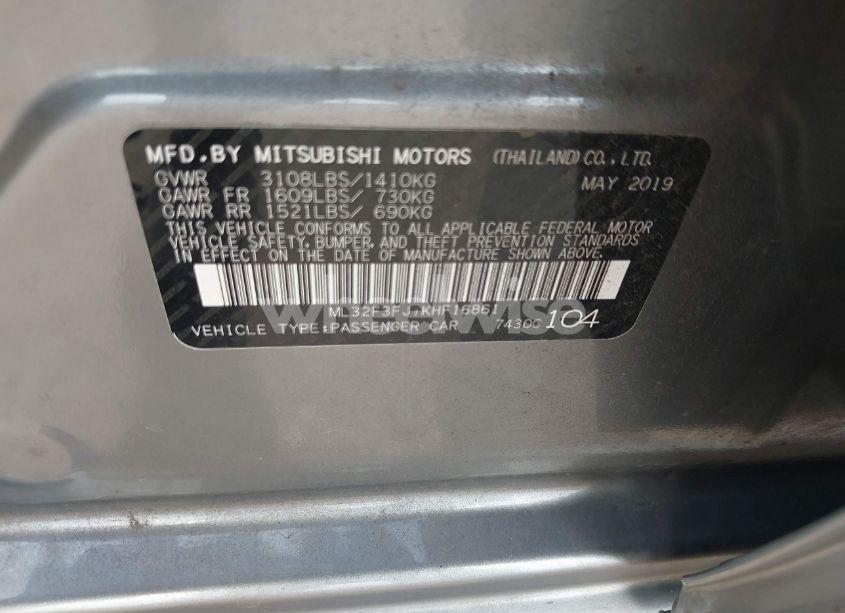 Photo 9 of 2019 Mitsubishi Mirage G4 ES (VIN ML32F3FJ7KHF16861)