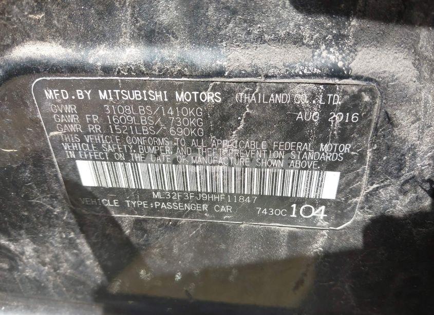 Photo 9 of 2017 Mitsubishi Mirage G4 ES (VIN ML32F3FJ9HHF11847)